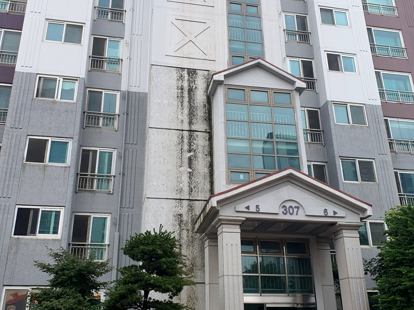 동문건설 아파트 외벽 곰팡이 이건